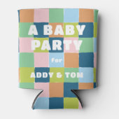 Kleurrijke Fun Block Pattern Baby Party Douche Blikjeskoeler (Voorkant)