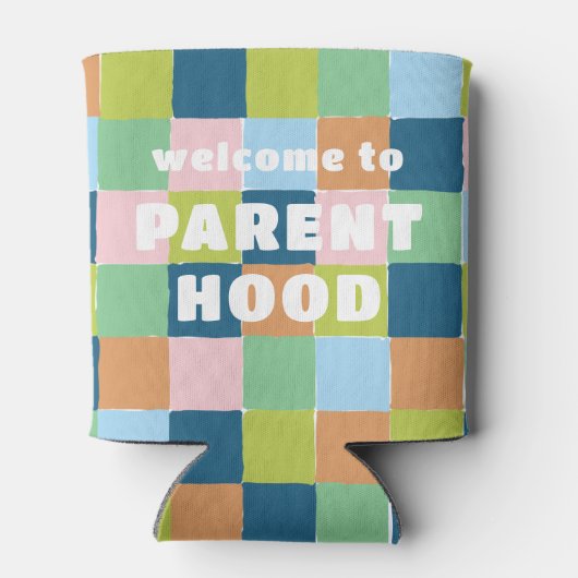 Kleurrijke Fun Block Pattern Baby Party Douche Blikjeskoeler (Achterkant)