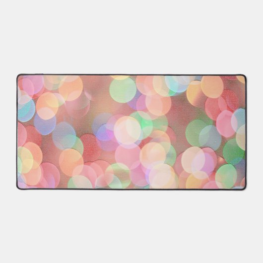 Kleurrijke Fun Bubbles Bokeh Art Desk Mat Pad (Voorkant)