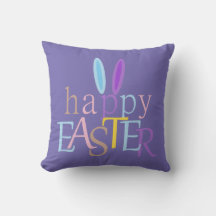 Kleurrijke Fun Bunny Happy Easter op Paarse