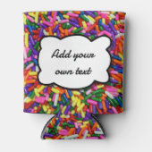 Kleurrijke Fun Candy Sprinkels Aangepaste Tekst Blikjeskoeler (Voorkant)
