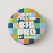 Kleurrijke Fun Checker Block Baby shower Big Broth Ronde Button 5,7 Cm (Voorkant)