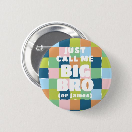 Kleurrijke Fun Checker Block Baby shower Big Broth Ronde Button 5,7 Cm (Voorkant /achterkant)