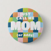 Kleurrijke Fun Checker Block Baby shower Moeder Ronde Button 5,7 Cm (Voorkant)