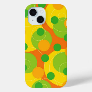Kleurrijke Fun Circles Polka Dots Citrus Limoen Gr iPhone 15 Case