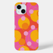 Kleurrijke Fun Circles Polka Dots Sappig Roze Mage Case-Mate iPhone Case (Achterkant)