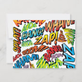 Kleurrijke Fun Comic Book Speech Bubble Notitiekaartje (Achterkant)