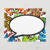 Kleurrijke Fun Comic Book Speech Bubble Notitiekaartje (Voorkant / Achterkant)