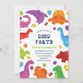 Kleurrijke Fun Dinosaurs Verjaardag Kinder Boy Par Kaart (Voorkant)