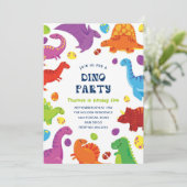 Kleurrijke Fun Dinosaurs Verjaardag Kinder Boy Par Kaart (Staand voorkant)