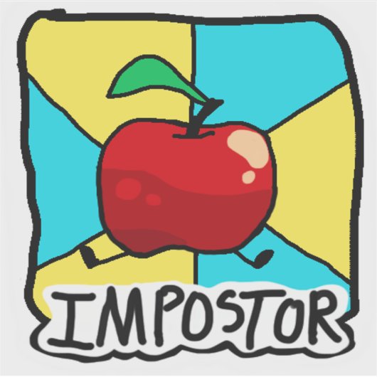 Kleurrijke Fun Impostor Sticker (Voorkant)