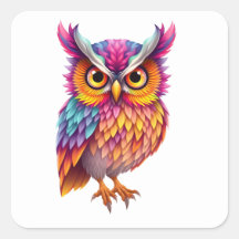 Kleurrijke Fun Owl Stickers