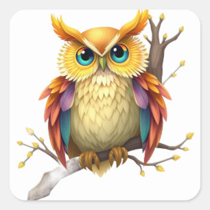 Kleurrijke Fun Owl Stickers