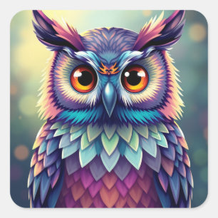 Kleurrijke Fun Owl Stickers