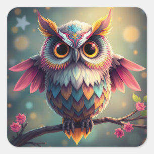 Kleurrijke Fun Owl Stickers