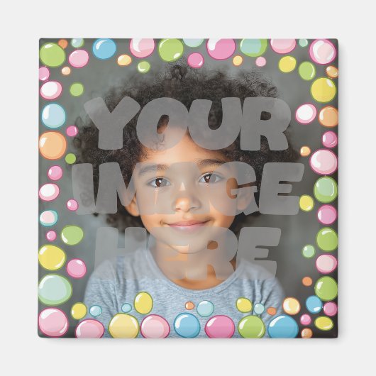 Kleurrijke Fun Pastel Bubble Lijst Rand voor Foto' Magneet (Voorkant)
