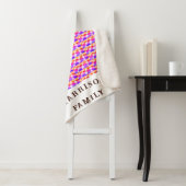 Kleurrijke Fun Pattern Familie Foto en Naam Sherpa Deken (In situ)