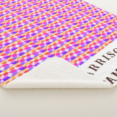 Kleurrijke Fun Pattern Familie Foto en Naam Sherpa Deken (3/4)