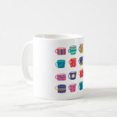 Kleurrijke Fun Patterned Coffee Mok Set (Voorkant links)