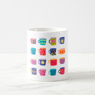 Kleurrijke Fun Patterned Coffee Mok Set