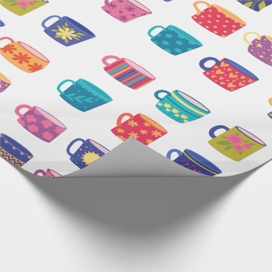 Kleurrijke Fun Patterned Coffee Mok Set Cadeaupapier (Hoek)