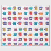 Kleurrijke Fun Patterned Coffee Mok Set Cadeaupapier (Vlak)