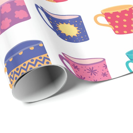 Kleurrijke Fun Patterned Coffee Mok Set Cadeaupapier (Rol Hoek)