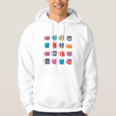 Kleurrijke Fun Patterned Coffee Mok Set Hoodie (Voorkant)