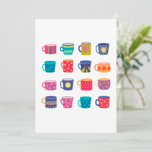 Kleurrijke Fun Patterned Coffee Mok Set Kaart
