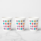 Kleurrijke Fun Patterned Coffee Mok Set Papieren Bekers