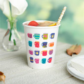 Kleurrijke Fun Patterned Coffee Mok Set Papieren Bekers