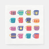 Kleurrijke Fun Patterned Coffee Mok Set Servet (Voorkant)