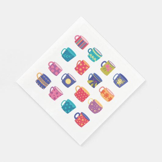 Kleurrijke Fun Patterned Coffee Mok Set Servet (Hoek)