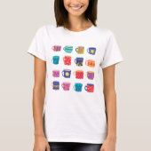 Kleurrijke Fun Patterned Coffee Mok Set T-shirt (Voorkant)