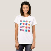 Kleurrijke Fun Patterned Coffee Mok Set T-shirt (Voorkant volledig)