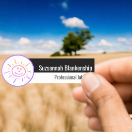 Kleurrijke Fun Sun Face Small Business Style Desig Naamplaatje