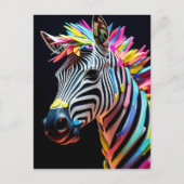 Kleurrijke Fun Zebra Briefkaart (Voorkant)