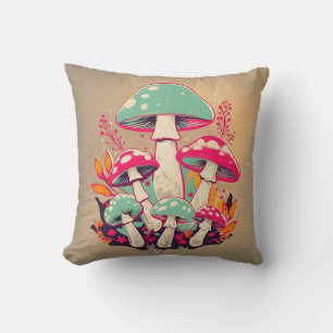 Kleurrijke Fungi Illustratie Kussen