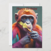 Kleurrijke funky aap met sigaar kaart (Voorkant)