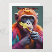 Kleurrijke funky aap met sigaar kaart (Voorkant / Achterkant)
