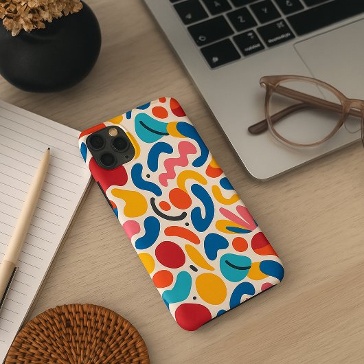Kleurrijke Funky Amorfe Vormen Kunstpatroon Case-Mate iPhone Case