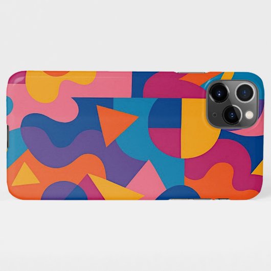 Kleurrijke Funky Amorphous Vormen Art Pattern iPhone Hoesje (Achterkant horizontaal)