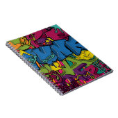 Kleurrijke, funky en Urban Graffiti art Notitieboek (Rechterzijde)