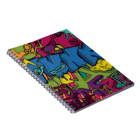 Kleurrijke, funky en Urban Graffiti art Notitieboek (Rechterzijde)
