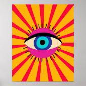Kleurrijke Funky Evil Eye Poster (Voorkant)