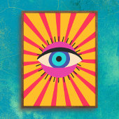 Kleurrijke Funky Evil Eye Poster