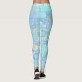 Kleurrijke Funky Groovy Vierkanten Leggings (Achterkant)