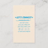 Kleurrijke Funky Hand getekend Geschreven Retro Bl Visitekaartje (Achterkant)