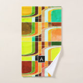 Kleurrijke Funky Retro geïnspireerd Bad Handdoek (Handdoek)