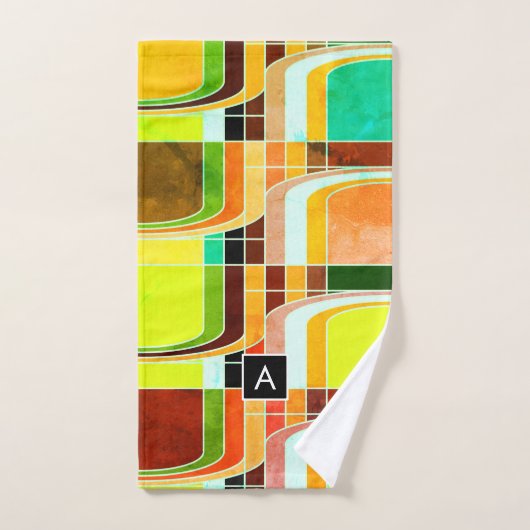 Kleurrijke Funky Retro geïnspireerd Bad Handdoek (Handdoek)